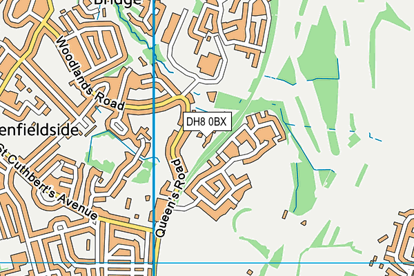 DH8 0BX map - OS VectorMap District (Ordnance Survey)