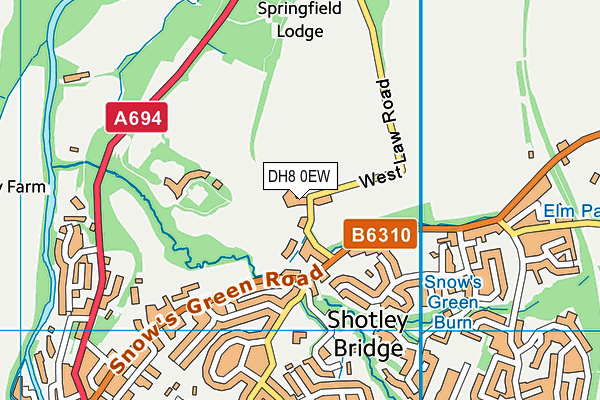 DH8 0EW map - OS VectorMap District (Ordnance Survey)