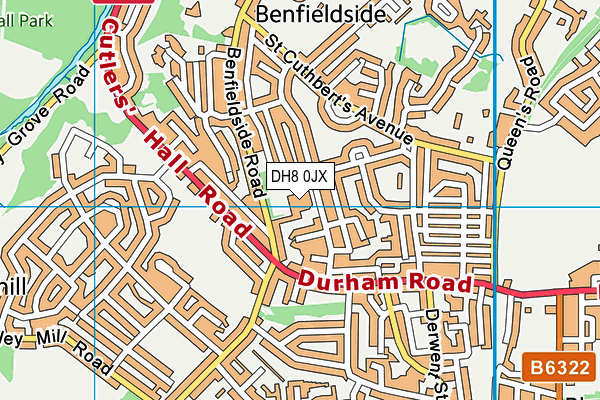 Benfieldside Primary School map (DH8 0JX) - OS VectorMap District (Ordnance Survey)