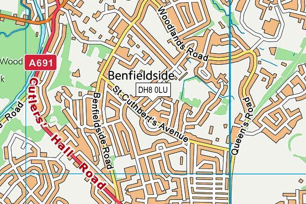 DH8 0LU map - OS VectorMap District (Ordnance Survey)