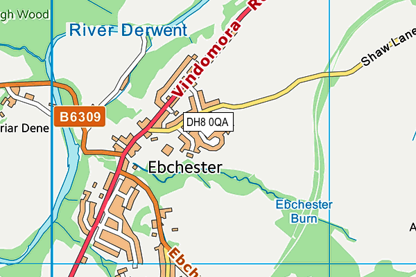 DH8 0QA map - OS VectorMap District (Ordnance Survey)