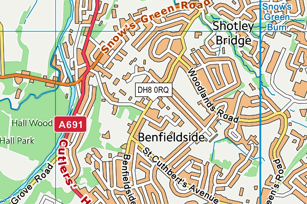 DH8 0RQ map - OS VectorMap District (Ordnance Survey)