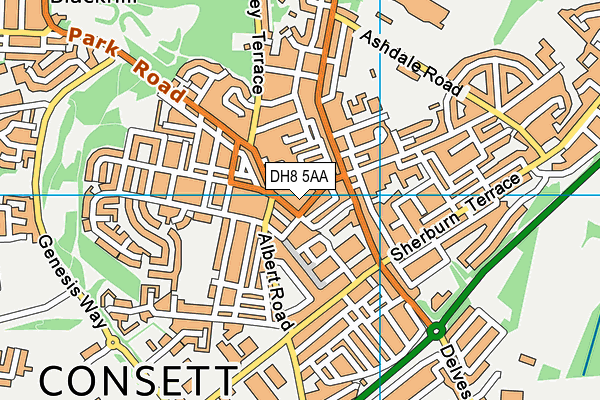 DH8 5AA map - OS VectorMap District (Ordnance Survey)