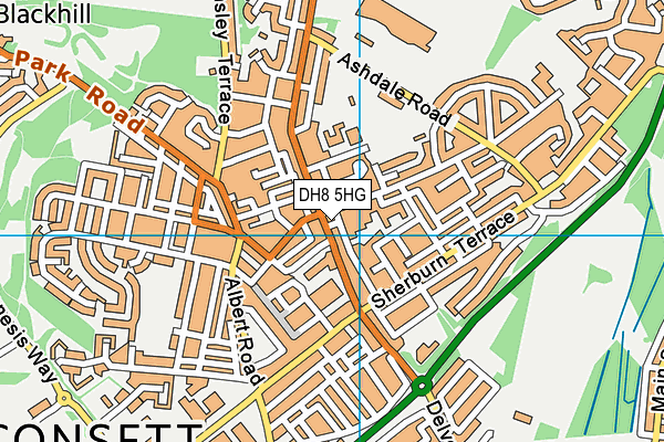 DH8 5HG map - OS VectorMap District (Ordnance Survey)