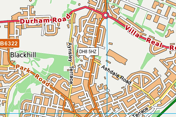 DH8 5HZ map - OS VectorMap District (Ordnance Survey)