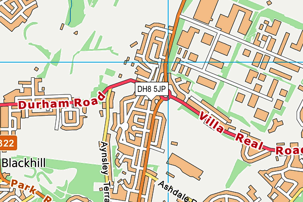 DH8 5JP map - OS VectorMap District (Ordnance Survey)