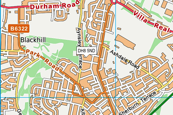 DH8 5ND map - OS VectorMap District (Ordnance Survey)