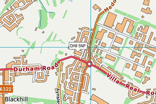 DH8 5NP map - OS VectorMap District (Ordnance Survey)