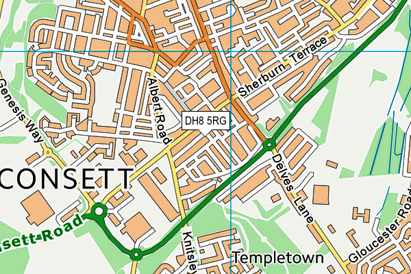 DH8 5RG map - OS VectorMap District (Ordnance Survey)