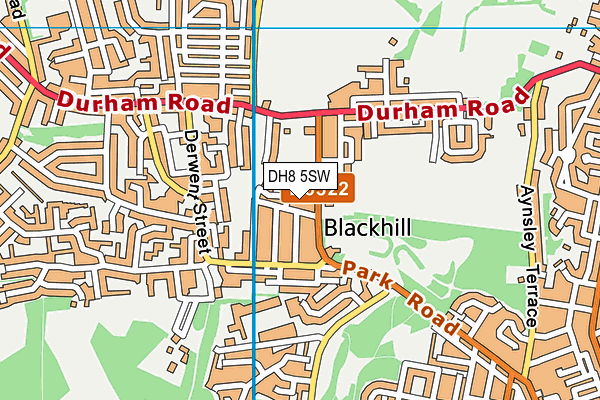 DH8 5SW map - OS VectorMap District (Ordnance Survey)