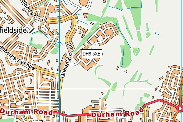 DH8 5XE map - OS VectorMap District (Ordnance Survey)