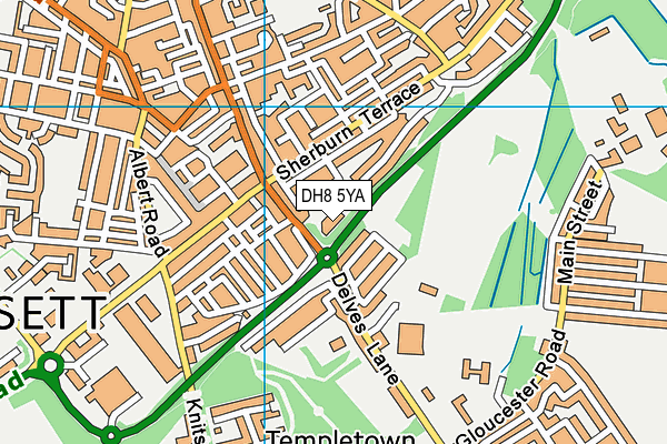 DH8 5YA map - OS VectorMap District (Ordnance Survey)