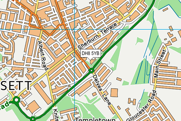 DH8 5YB map - OS VectorMap District (Ordnance Survey)