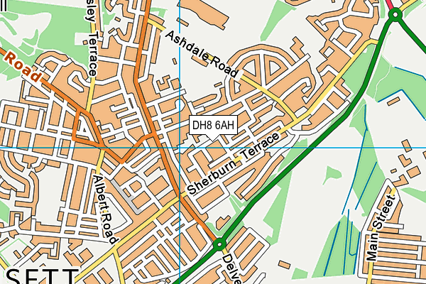 DH8 6AH map - OS VectorMap District (Ordnance Survey)