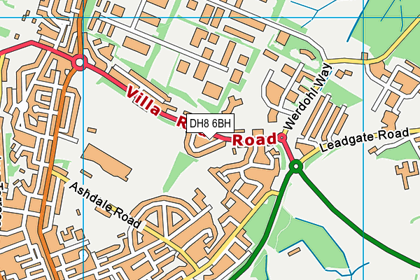 Villa Real School map (DH8 6BH) - OS VectorMap District (Ordnance Survey)