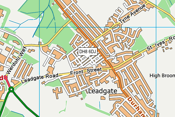 DH8 6DJ map - OS VectorMap District (Ordnance Survey)