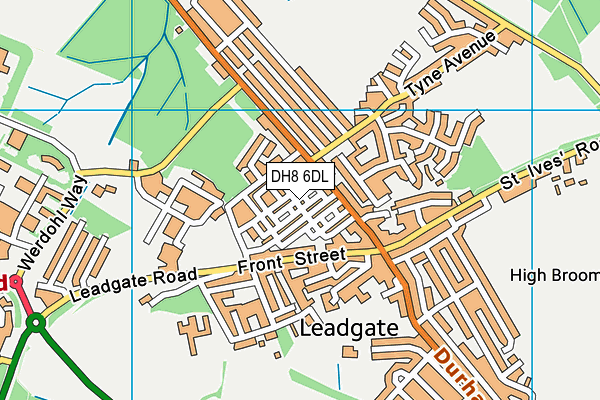 DH8 6DL map - OS VectorMap District (Ordnance Survey)