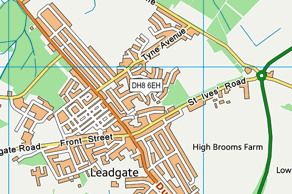 DH8 6EH map - OS VectorMap District (Ordnance Survey)