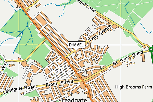 DH8 6EL map - OS VectorMap District (Ordnance Survey)
