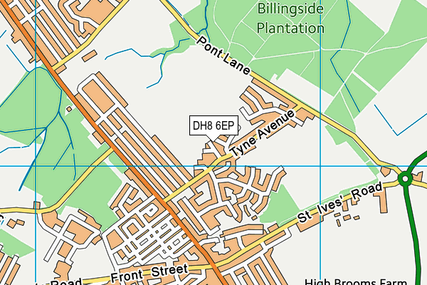 DH8 6EP map - OS VectorMap District (Ordnance Survey)