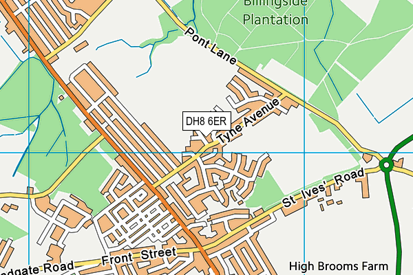 DH8 6ER map - OS VectorMap District (Ordnance Survey)