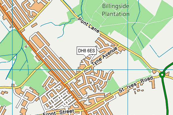 DH8 6ES map - OS VectorMap District (Ordnance Survey)