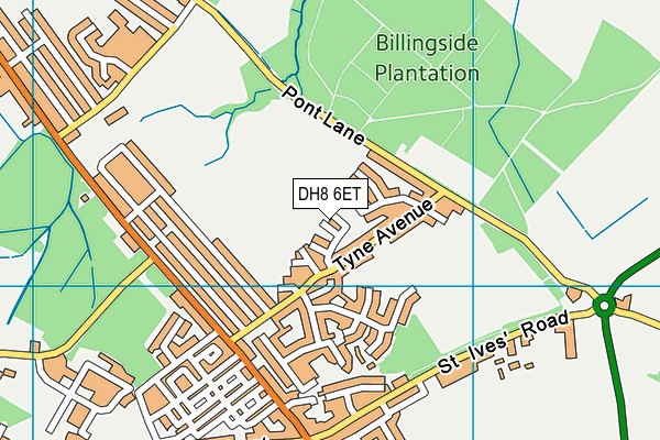 DH8 6ET map - OS VectorMap District (Ordnance Survey)