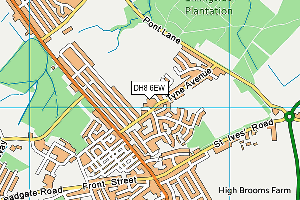 DH8 6EW map - OS VectorMap District (Ordnance Survey)