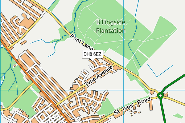 DH8 6EZ map - OS VectorMap District (Ordnance Survey)