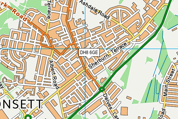 DH8 6GE map - OS VectorMap District (Ordnance Survey)