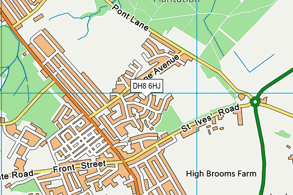 DH8 6HJ map - OS VectorMap District (Ordnance Survey)