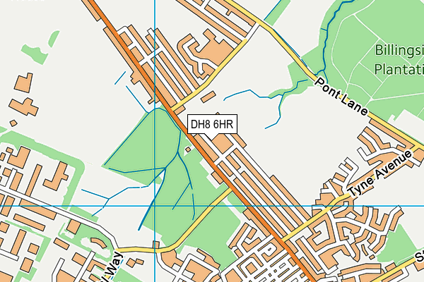 DH8 6HR map - OS VectorMap District (Ordnance Survey)