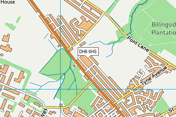 DH8 6HS map - OS VectorMap District (Ordnance Survey)