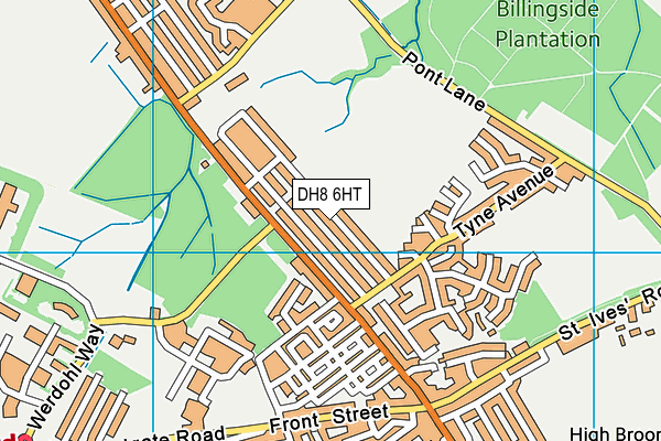 DH8 6HT map - OS VectorMap District (Ordnance Survey)