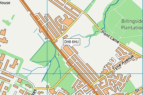 DH8 6HU map - OS VectorMap District (Ordnance Survey)