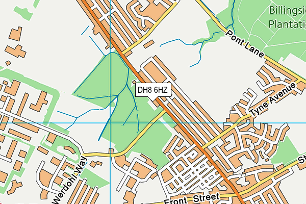 DH8 6HZ map - OS VectorMap District (Ordnance Survey)