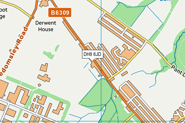 DH8 6JD map - OS VectorMap District (Ordnance Survey)