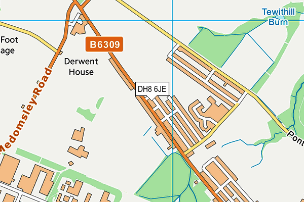 DH8 6JE map - OS VectorMap District (Ordnance Survey)
