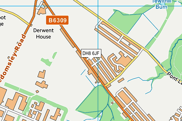 DH8 6JF map - OS VectorMap District (Ordnance Survey)