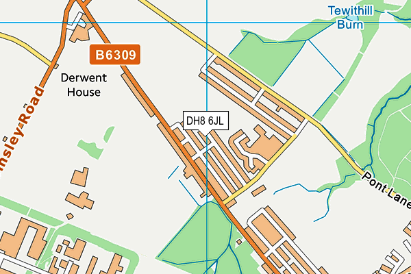DH8 6JL map - OS VectorMap District (Ordnance Survey)