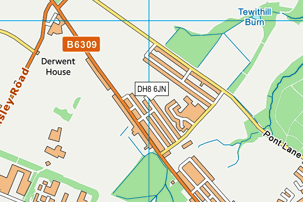 DH8 6JN map - OS VectorMap District (Ordnance Survey)