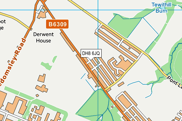 DH8 6JQ map - OS VectorMap District (Ordnance Survey)