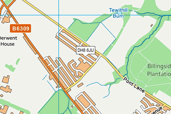 DH8 6JU map - OS VectorMap District (Ordnance Survey)