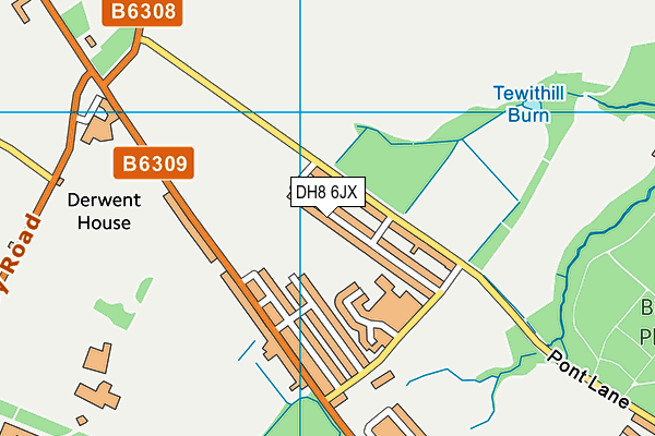 DH8 6JX map - OS VectorMap District (Ordnance Survey)