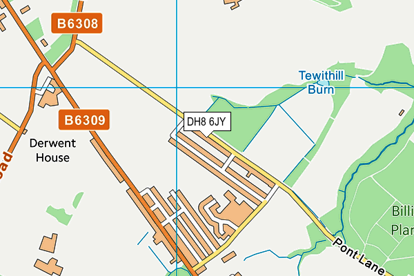 DH8 6JY map - OS VectorMap District (Ordnance Survey)