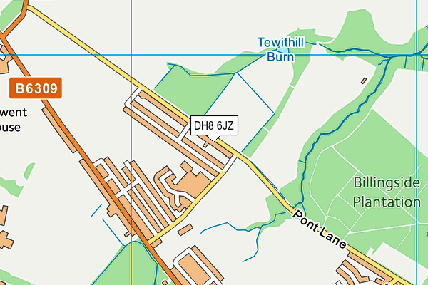DH8 6JZ map - OS VectorMap District (Ordnance Survey)