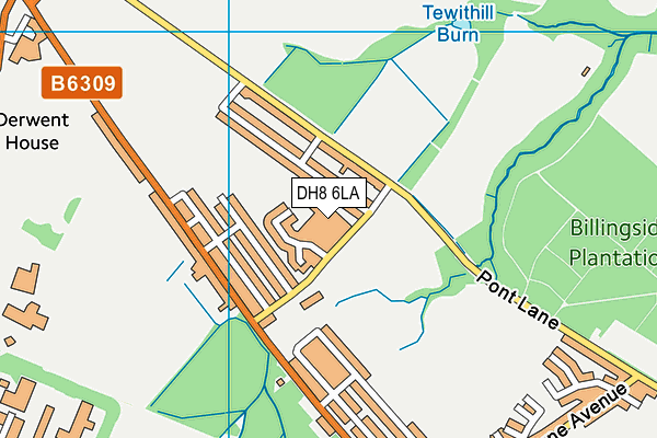 DH8 6LA map - OS VectorMap District (Ordnance Survey)