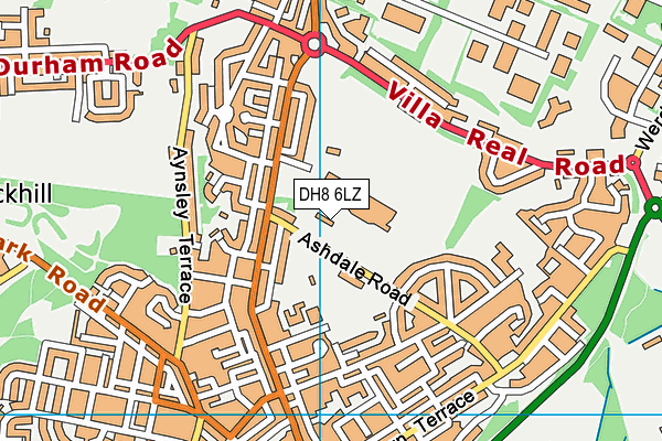 Belle Vue Leisure Centre (Consett) (Closed) map (DH8 6LZ) - OS VectorMap District (Ordnance Survey)