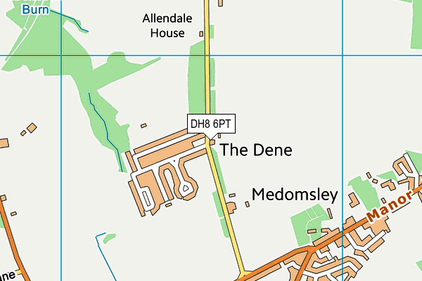 DH8 6PT map - OS VectorMap District (Ordnance Survey)