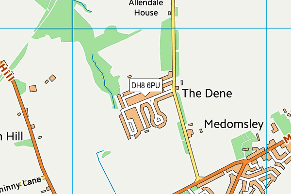 DH8 6PU map - OS VectorMap District (Ordnance Survey)